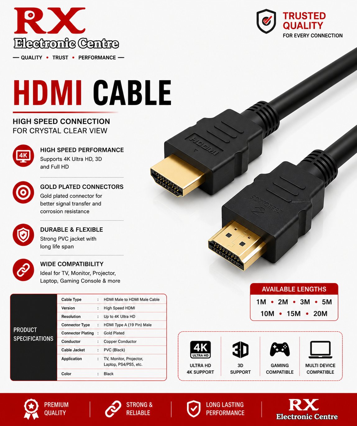 RX Electronic Centre Premium HDMI Cable